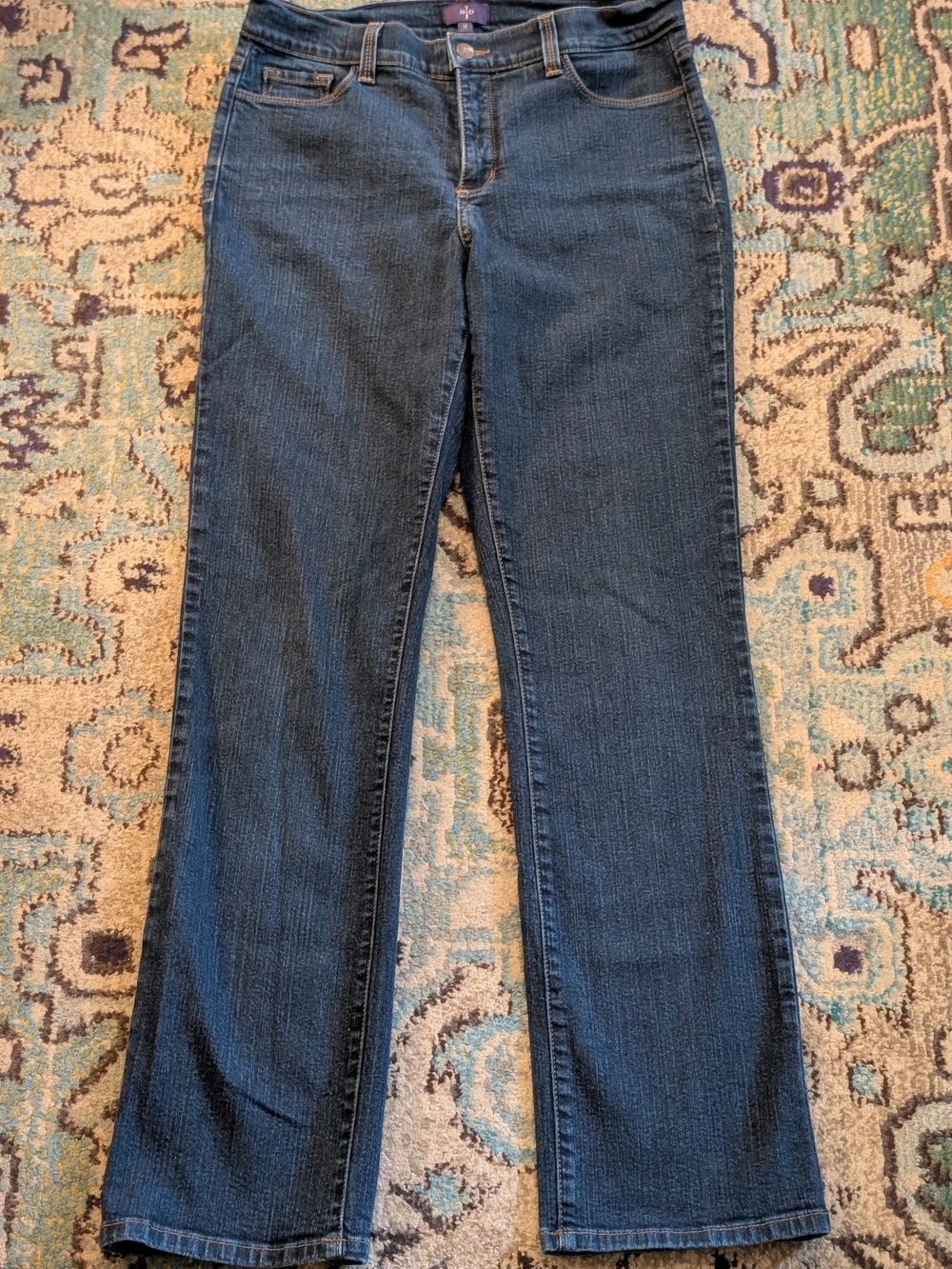 NYDJ Dark Blue Straight Leg Jeans
